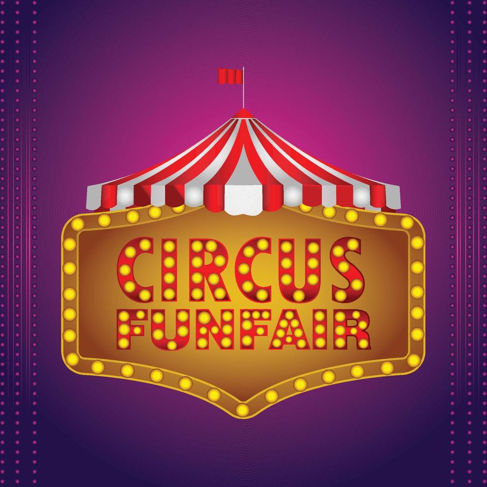 Circus funfair of carnival invitation background vector