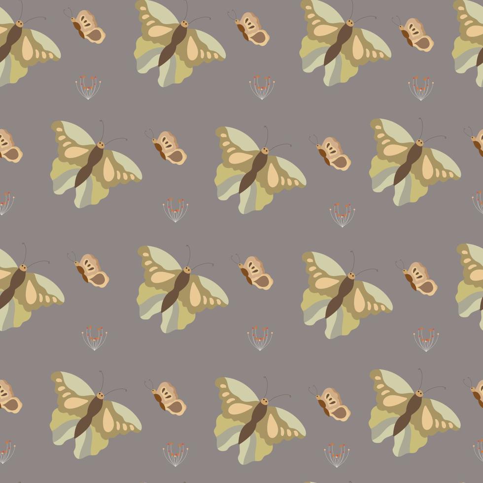 seamless pattern with cute butterfly background vector