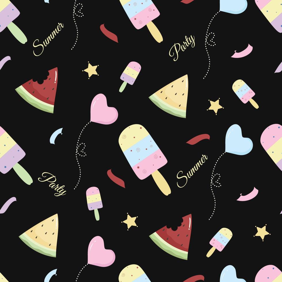 fondo de postre lindo de patrones sin fisuras de verano vector