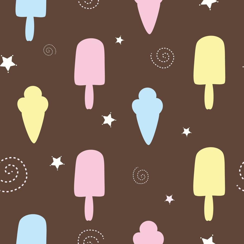 seamless pattern with summer ice cream background vector