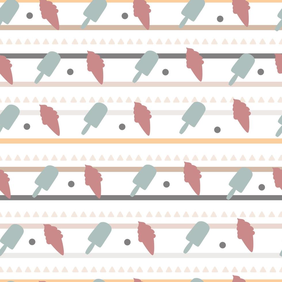 seamless pattern with summer ice cream background vector