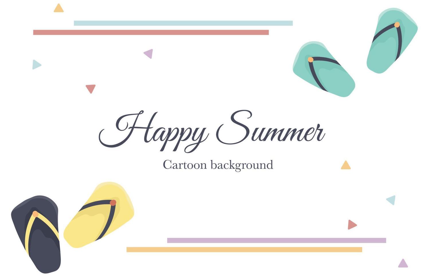 cute cartoon summer beach template background vector