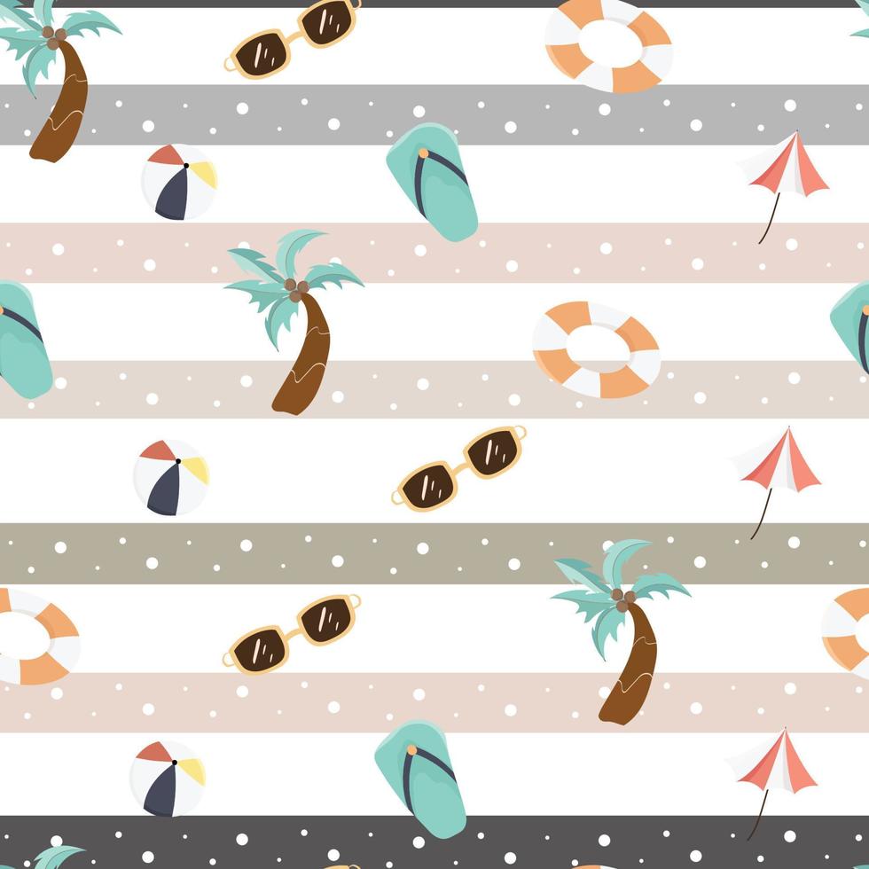 seamless pattern with cute summer beach background vector