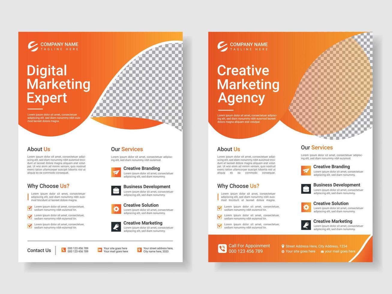 Corporate trendy abstract creative business flyer template design set with geometric shape, corporate poster, IT company flyer and vector template design