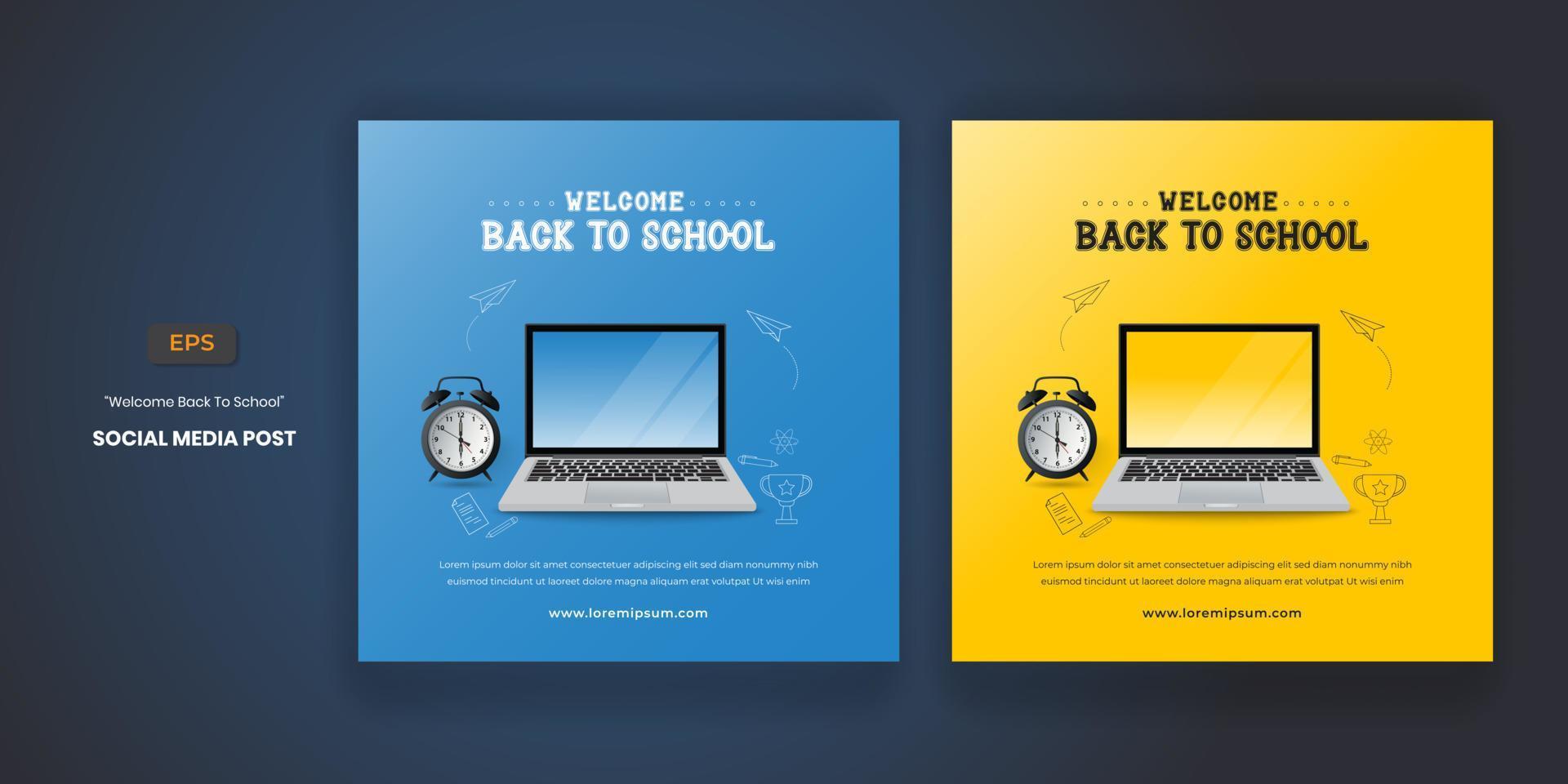 Back to school social media post flyer vector