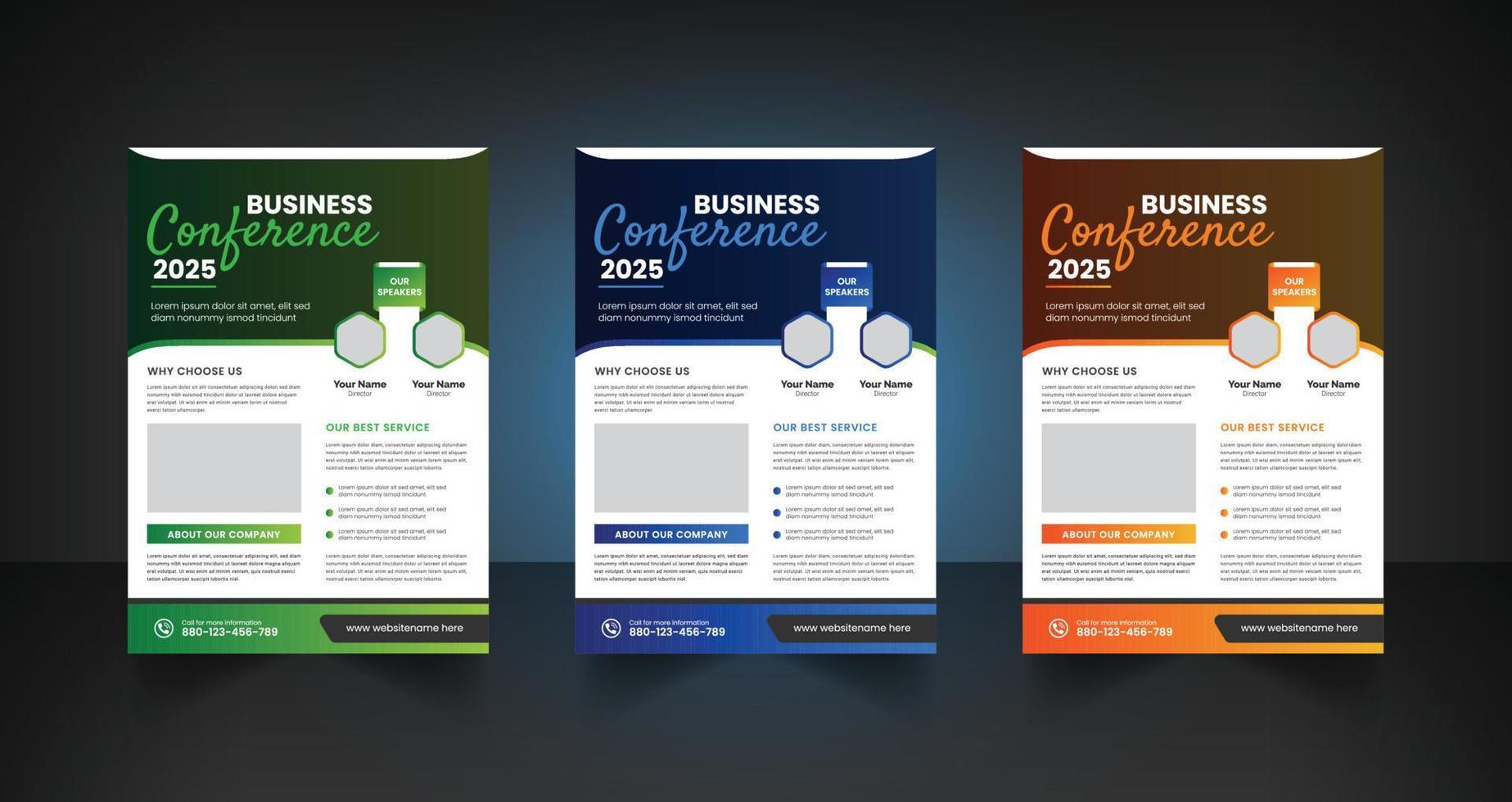 Digital marketing corporate and business conference flyer template vector
