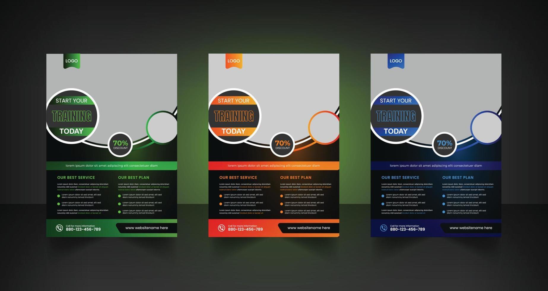 Fitness Gym Flyer Template Design vector