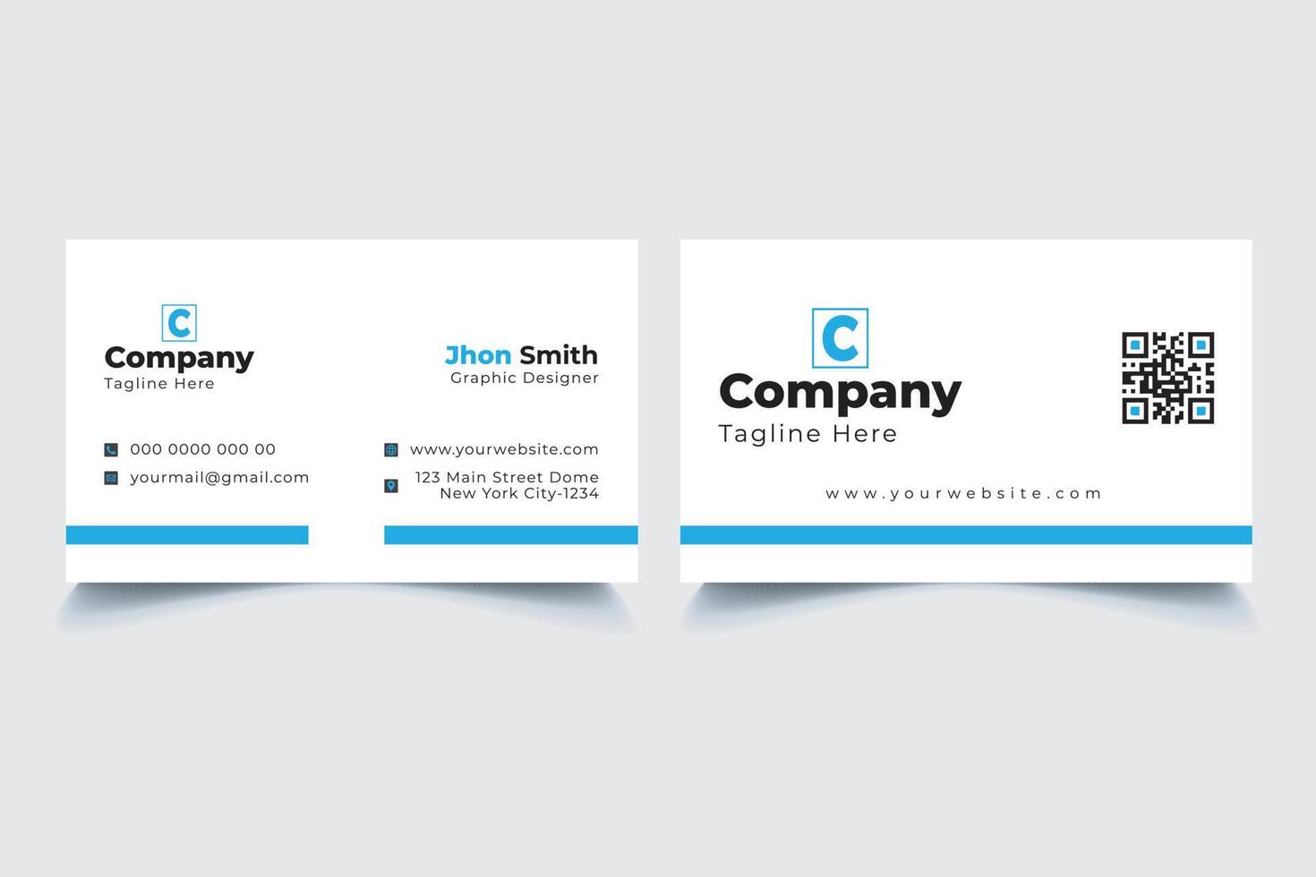 Modern, simple, unique white business card design vector