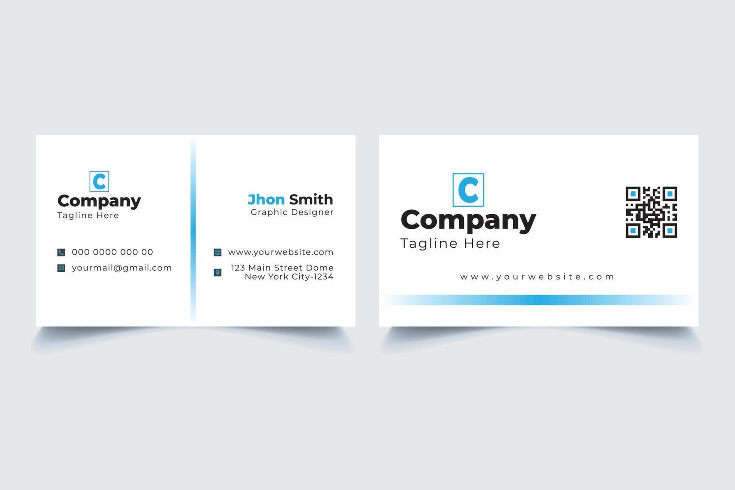 Modern, simple, unique white business card design vector