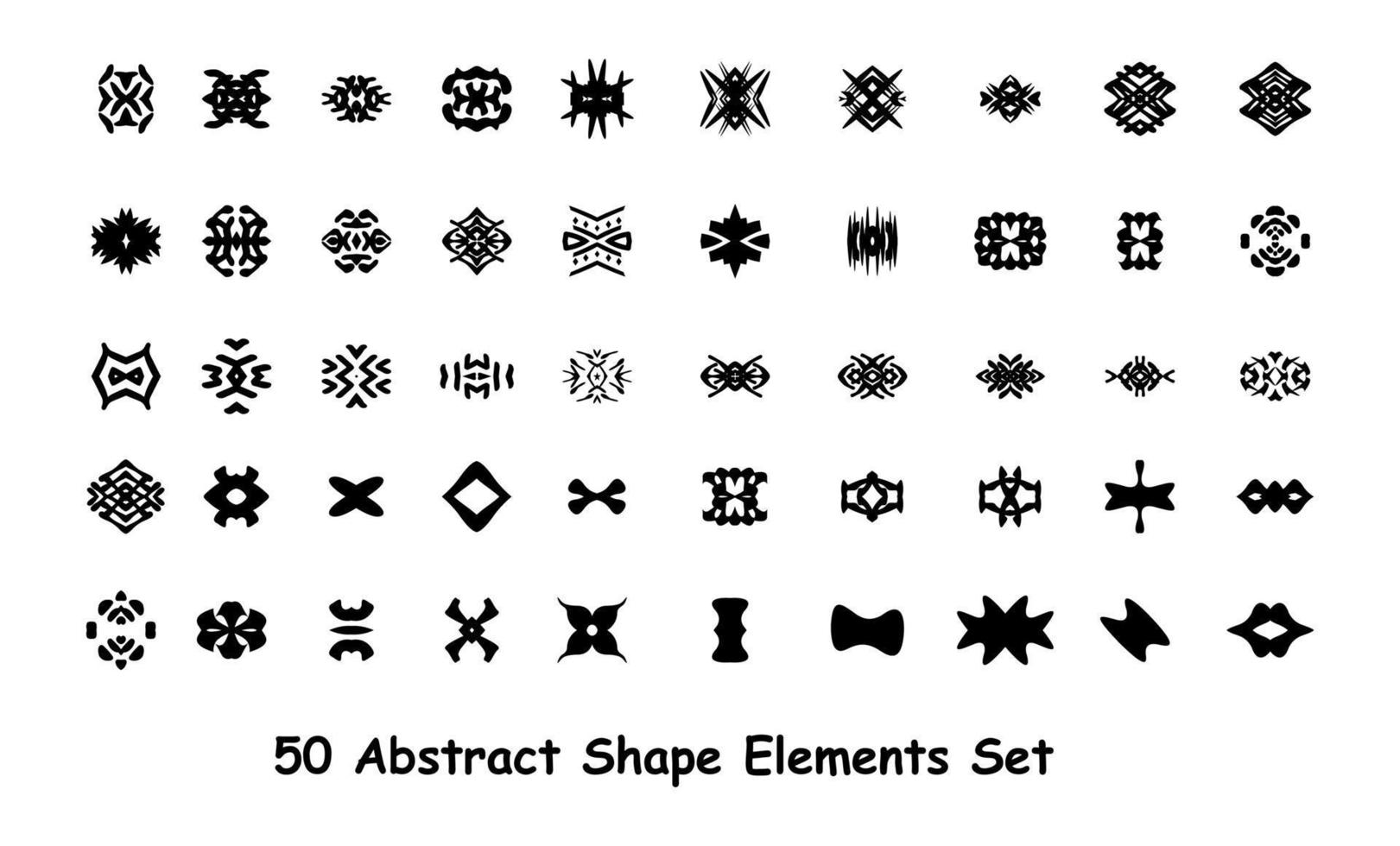 50 abstract shape element set vector