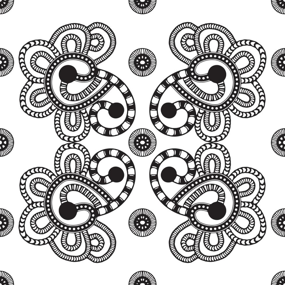 diseño floral de garabato dibujado a mano, diseño floral de mandala vector