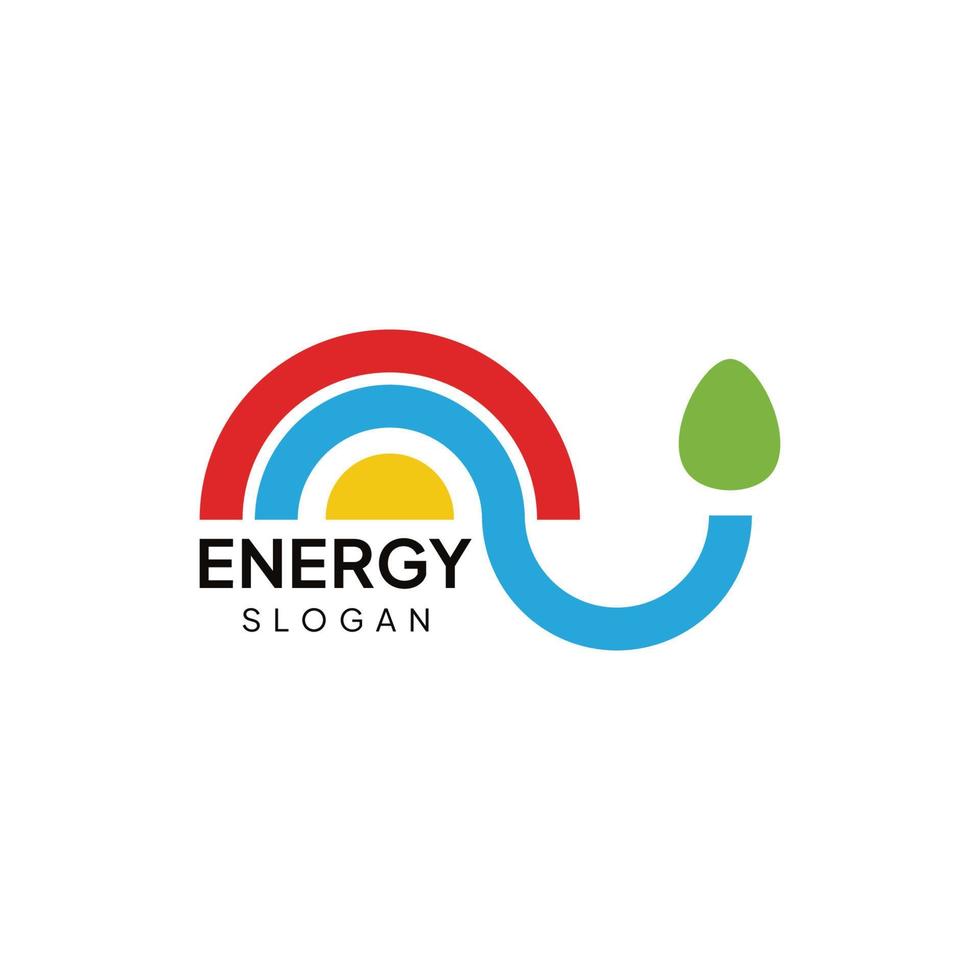 Energy vector logo, nature alternative energy logo.