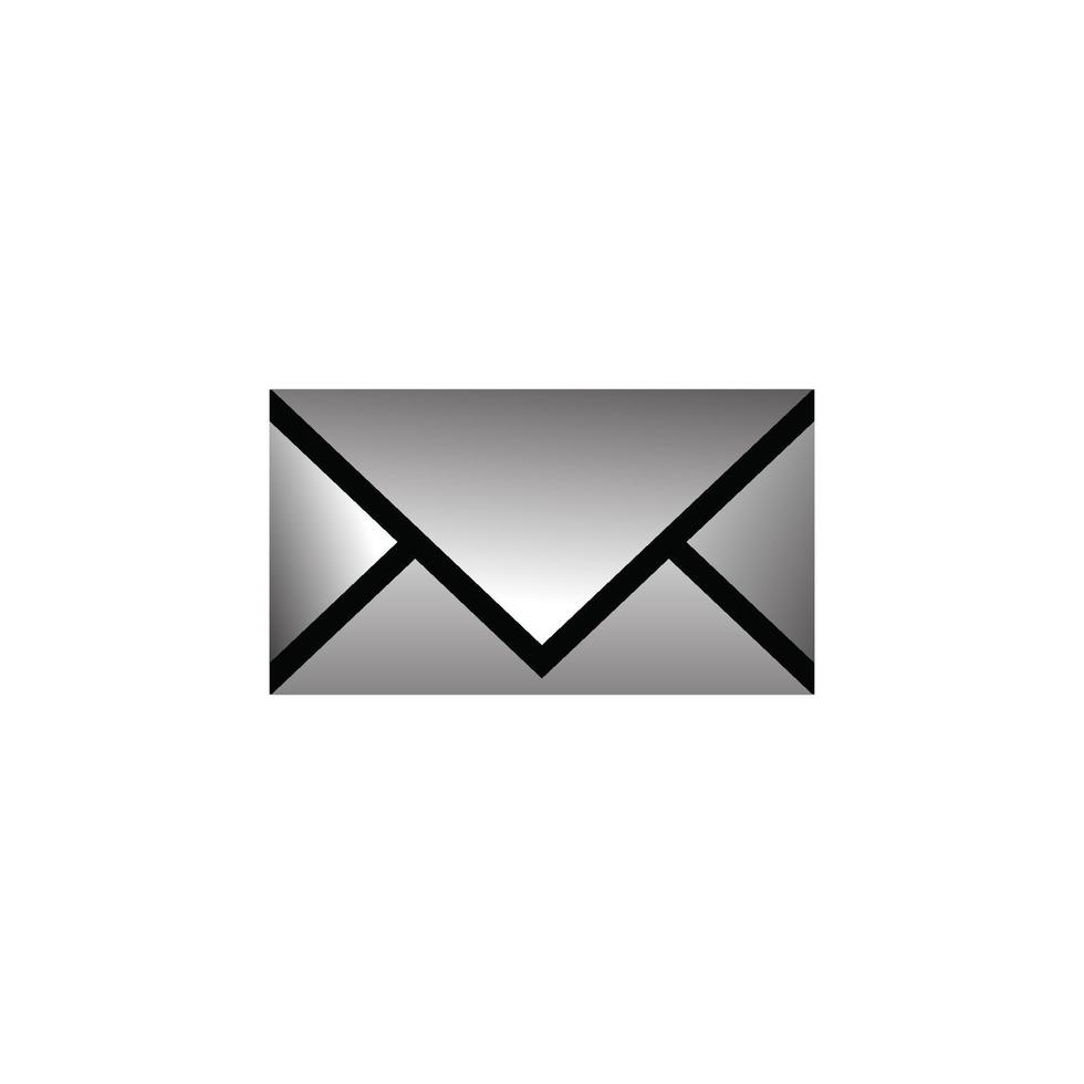 icono de vector de correo plateado para nueva aplicación