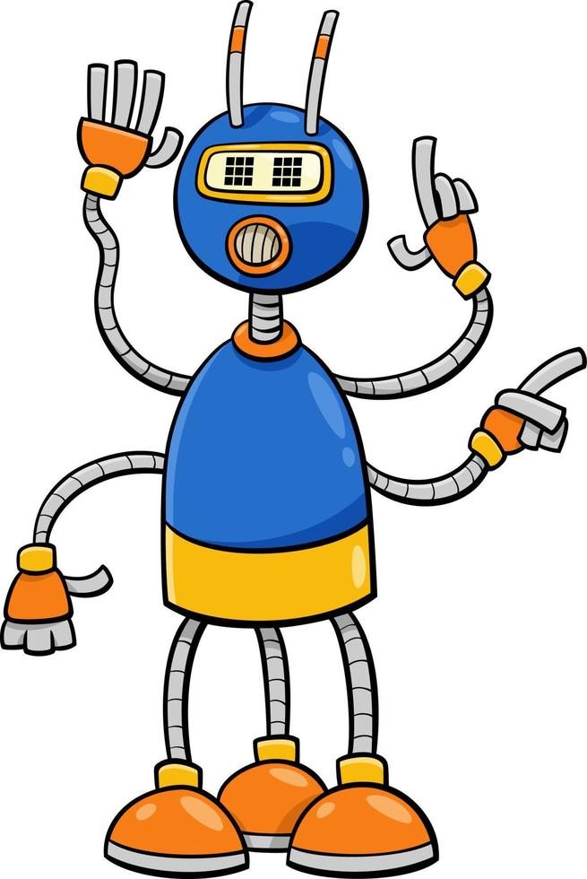 cartoon robot or droid comic fantasy character vector
