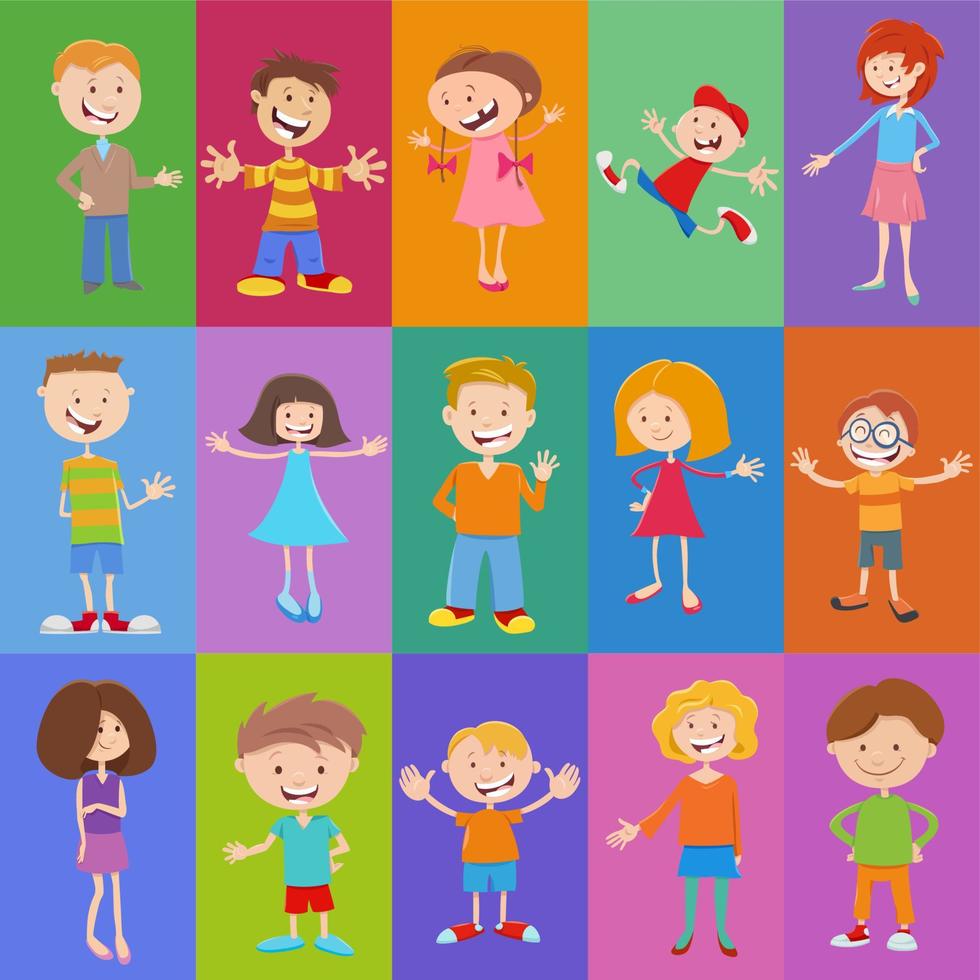 pattern or background design with comic children vector
