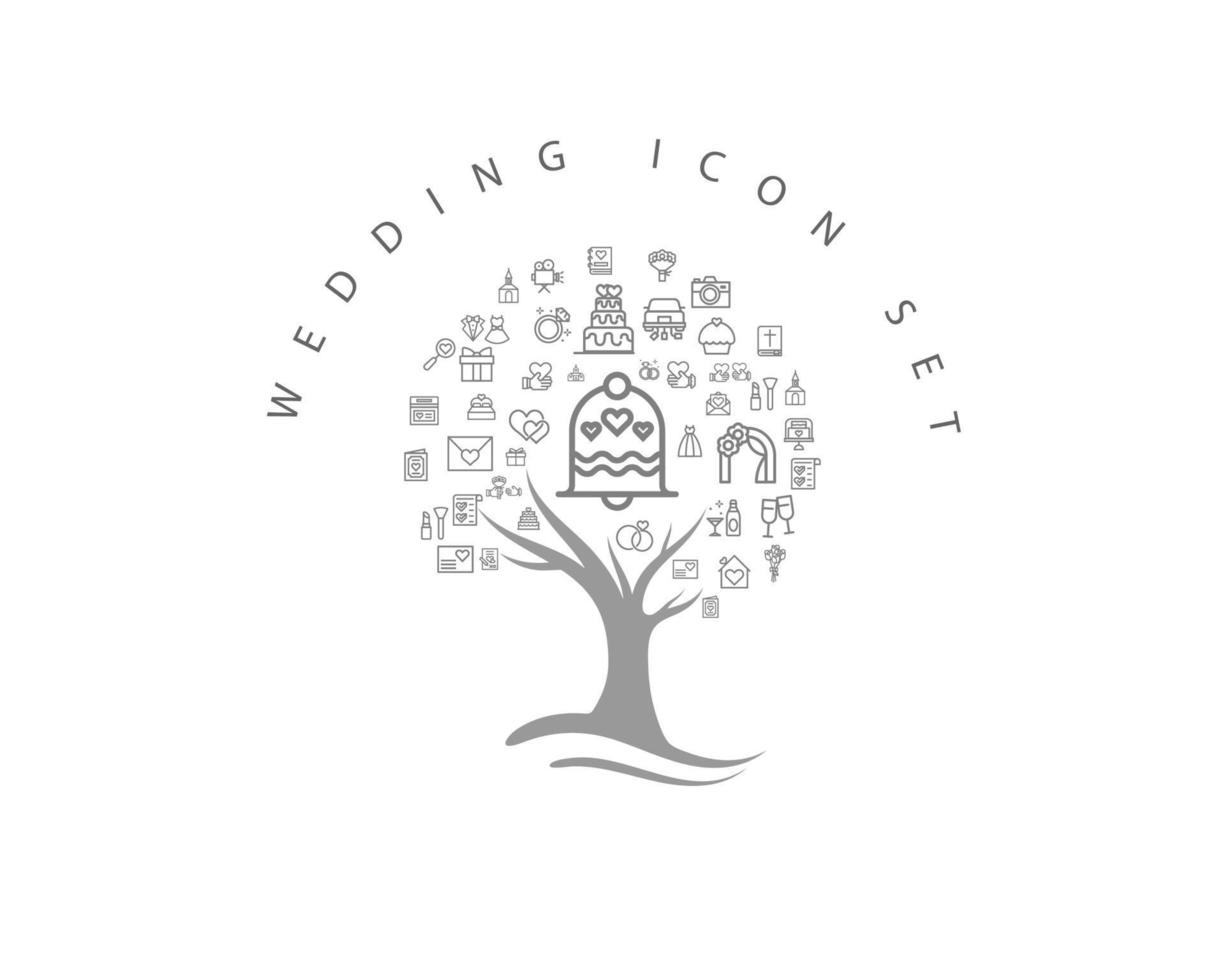 WEDDING ICON SET vector