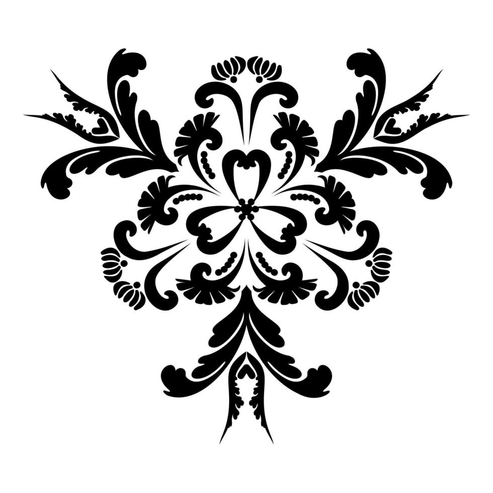 Victorian ornament. Reusable Floral painting stencils. For the design of wall, menus, wedding invitations or labels, for laser cutting, marquetry. Digital graphics. Black and white. vector
