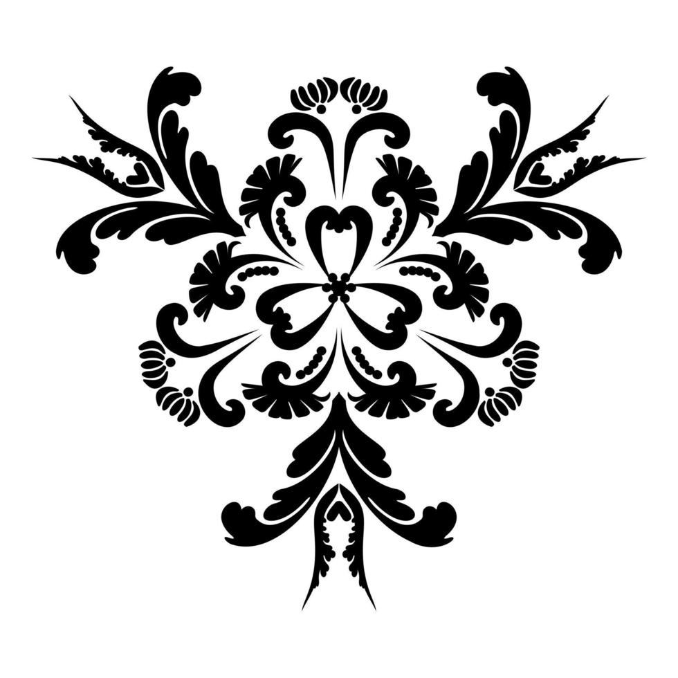 Victorian ornament. Reusable Floral painting stencils. For the design of wall, menus, wedding invitations or labels, for laser cutting, marquetry. Digital graphics. Black and white. vector