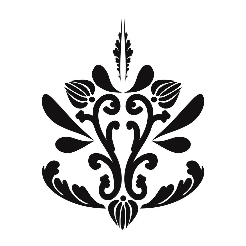 Decorative oriental ornament. Reusable floral painting stencils. For the design of wall, menus, wedding invitations or labels, for laser cutting, marquetry. Digital graphics. Black and white. vector