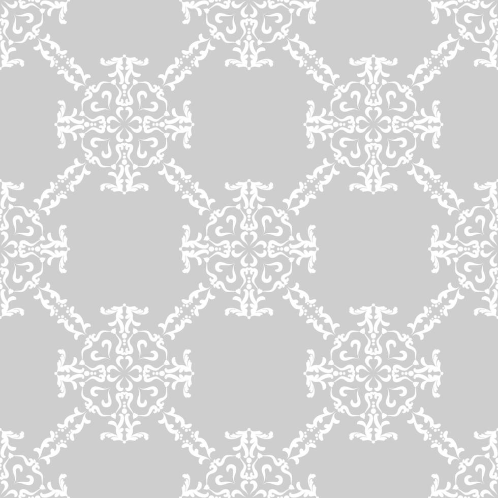Vintage retro baroque background. Modern arabic pattern. Vector white patterns on gray background. Background, wallpaper, wrapping, textile template.