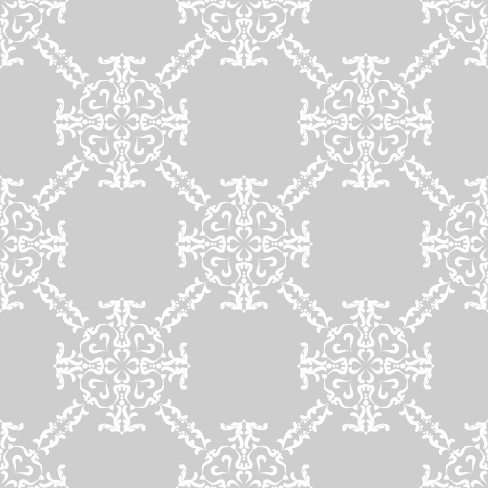 fondo barroco retro vintage. patrón árabe moderno. patrones vectoriales blancos sobre fondo gris. fondo, papel tapiz, envoltura, plantilla textil. vector