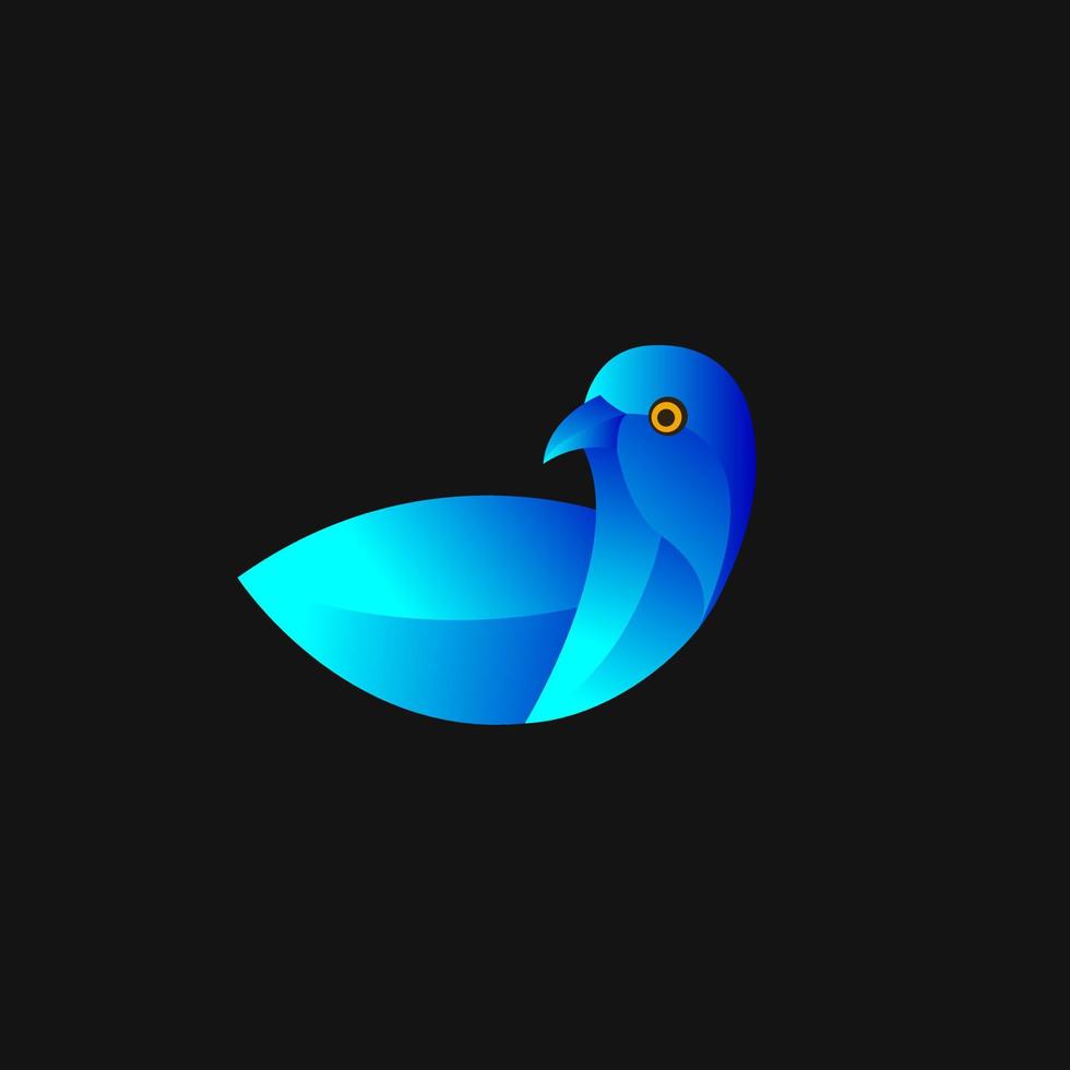 Abstract style blue bird logo design vector