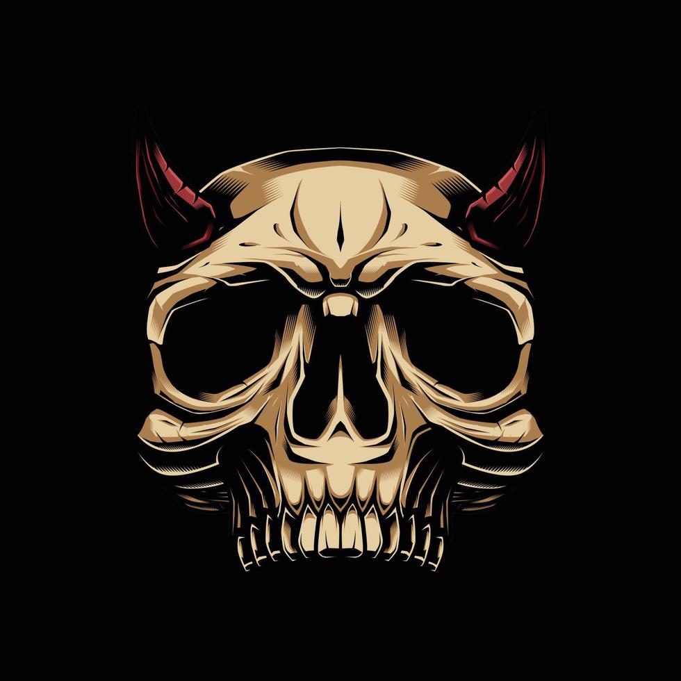 Horned Skull Vector for Clothing Distro