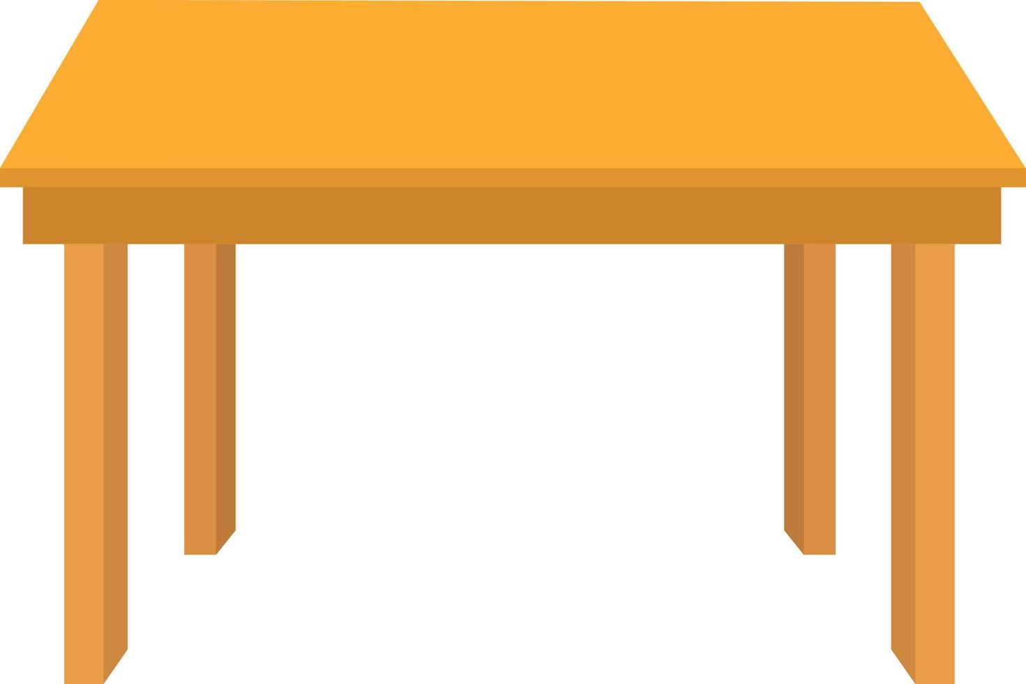 mesa de madera sobre fondo blanco. cartel de mesa simple marrón. mesa con símbolo de cuatro patas. estilo plano vector