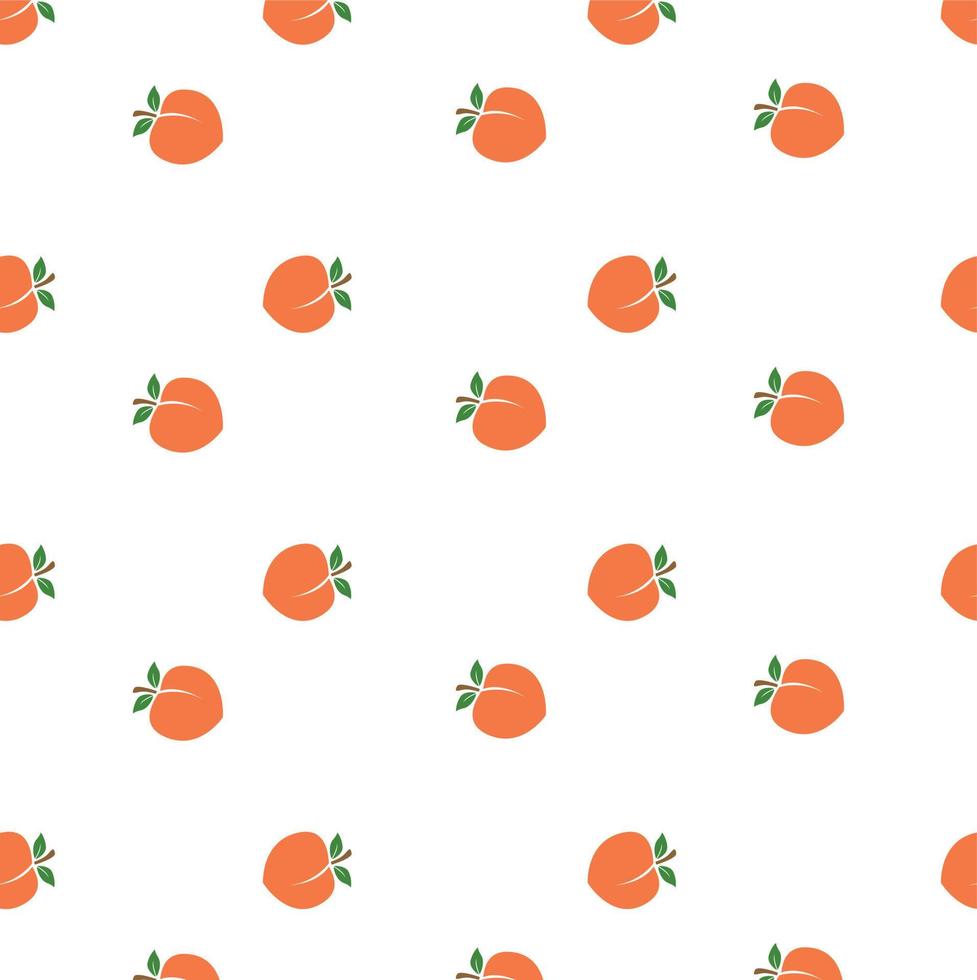 peaches seamless pattern. peach dessert on white background. apricot fruit icon seamless pattern wallpaper. vector