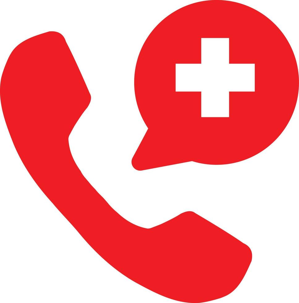 emergency call icon on white background. medicine and healthcare sign. medical support symbol. flat style. vector