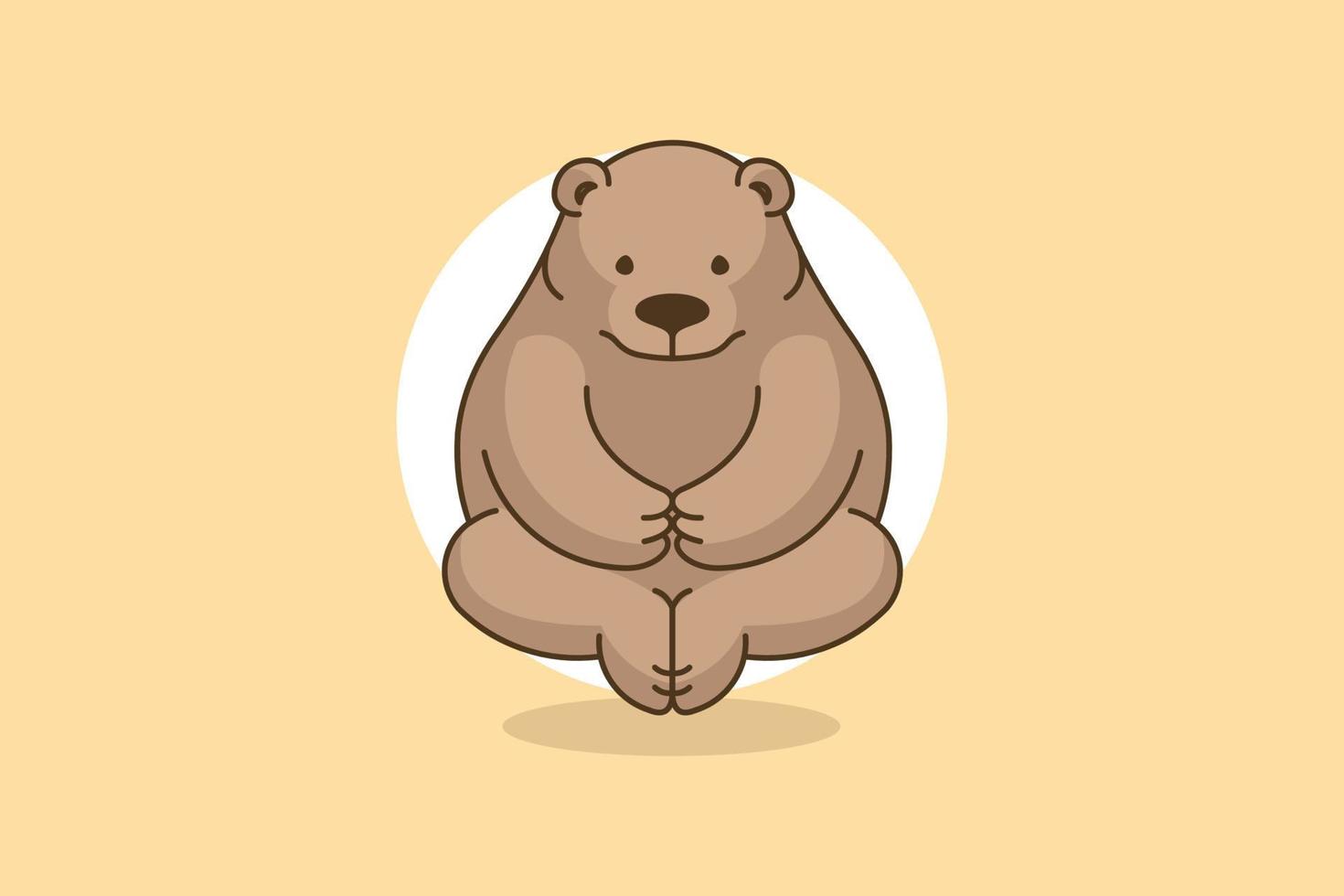 Cute bear sad vector