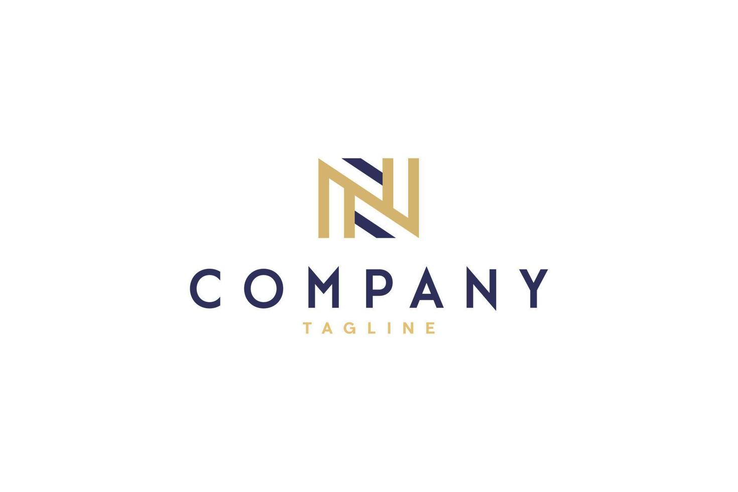 N Logo Modern Monogram add monoline vector