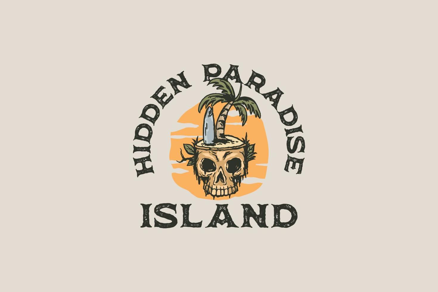 Skull island T-shirt design vector
