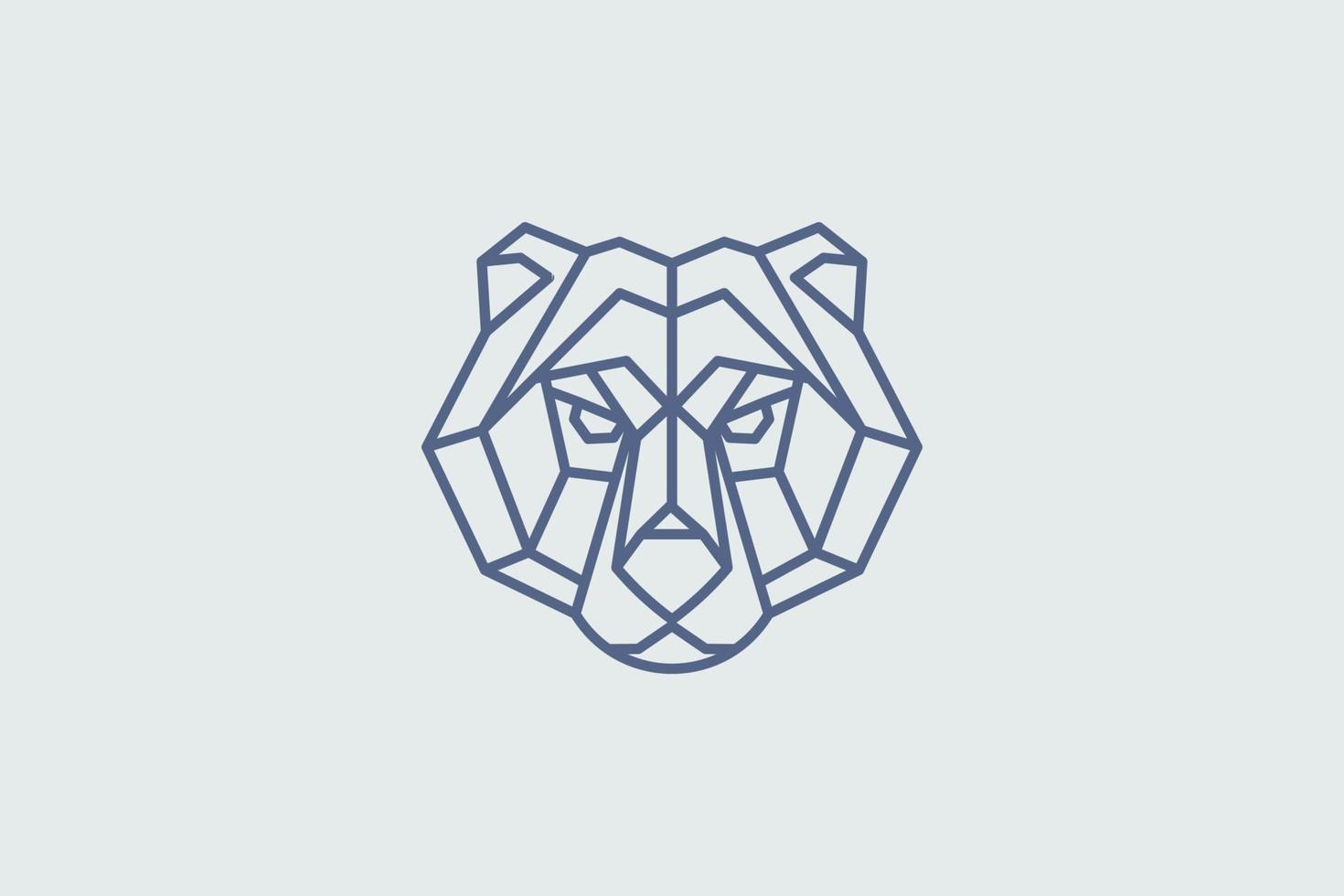 geometric bear style vector