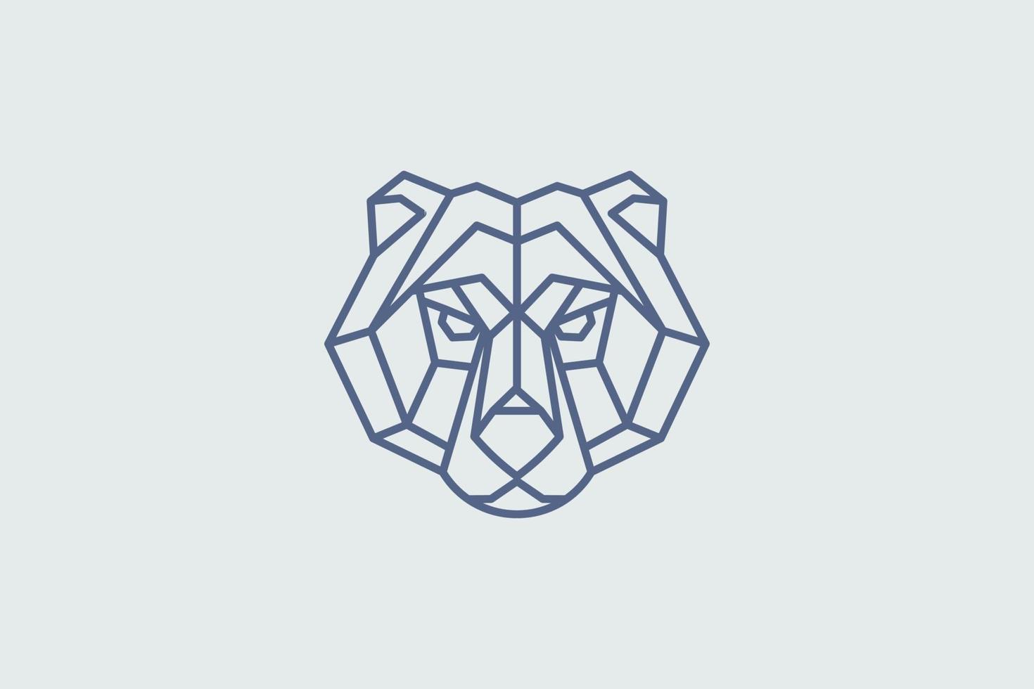 geometric bear style vector