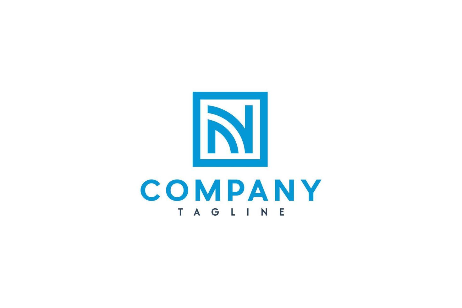 N Logo Monogram Line vector