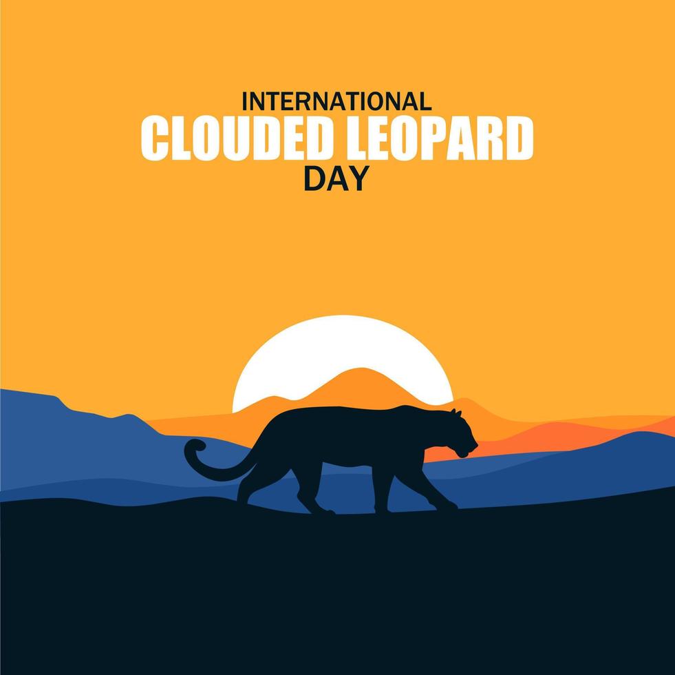International Clouded leopard day theme vector illustration. Suitable