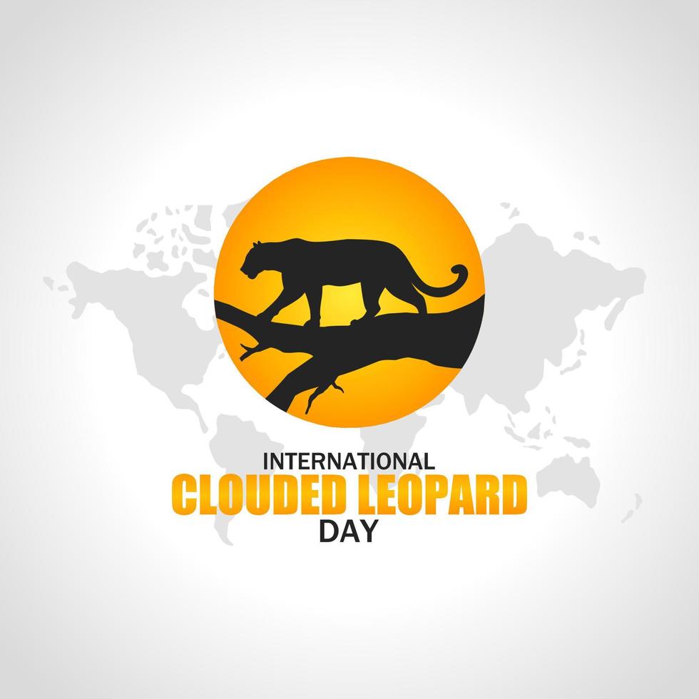 International Clouded leopard day theme vector illustration. Suitable