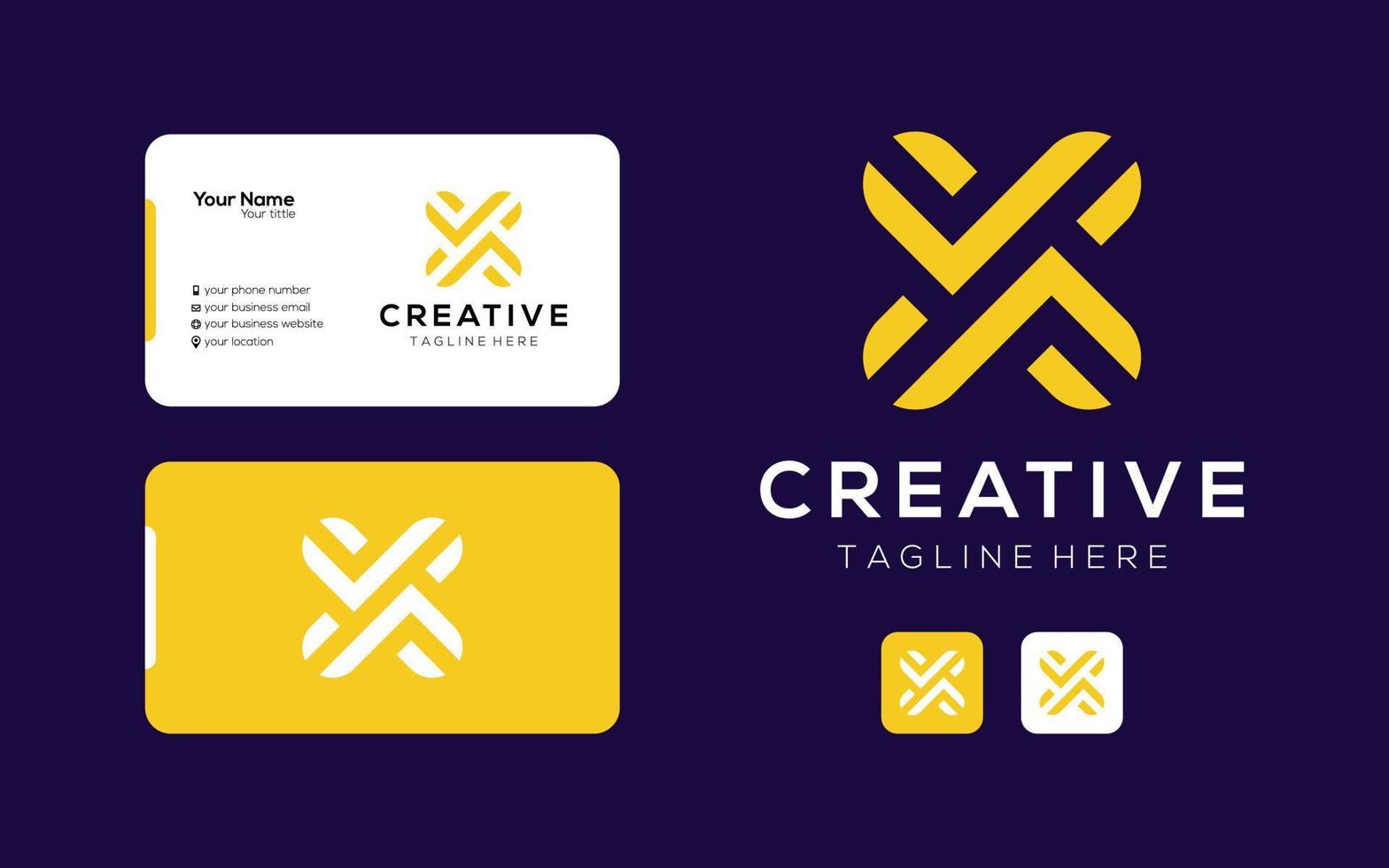 Creative X monogram logo design for your company vector