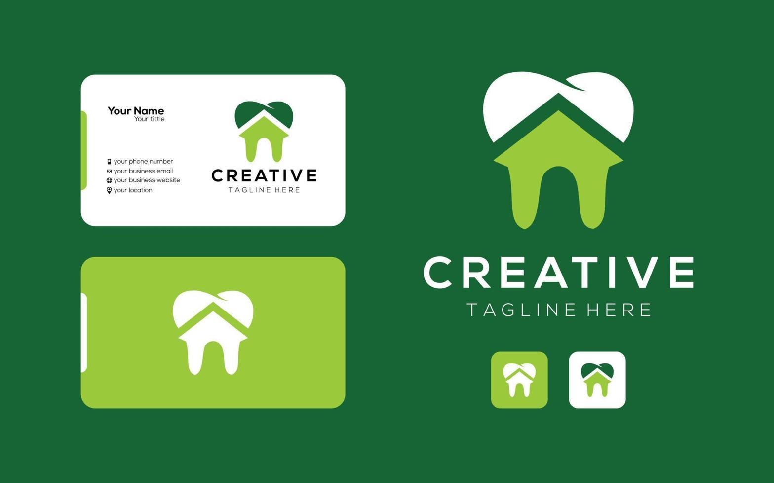 Creative home dental logo design for your company vector