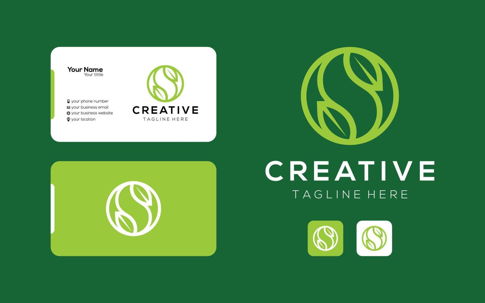 Creative letter S with leaf element logo design for your company vector