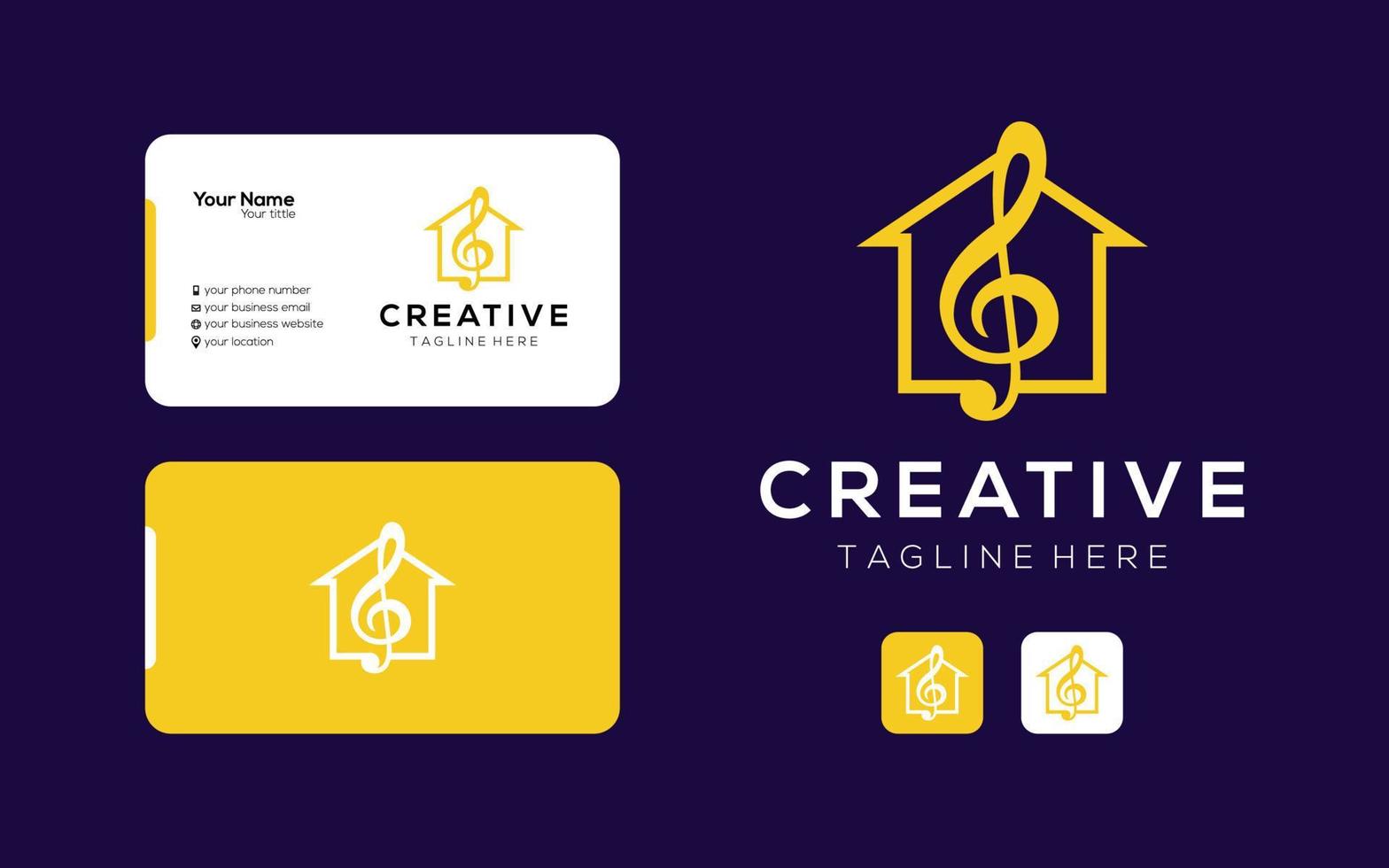 Creative house music logo design for your company vector