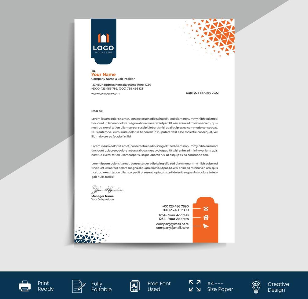 Corporate business letterhead vector template design