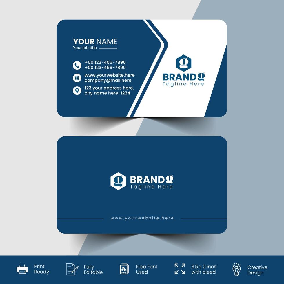 Modern and corporate business card vector template design