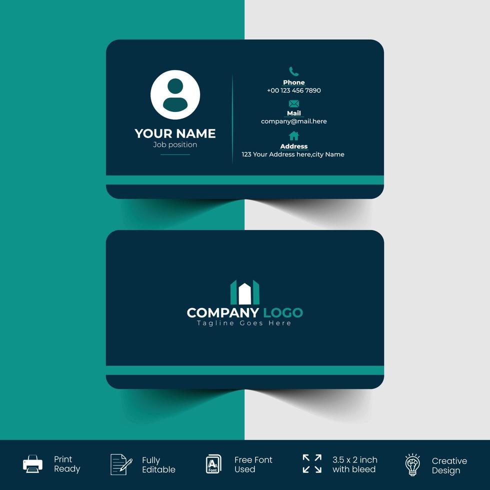 Modern and corporate business card vector template design