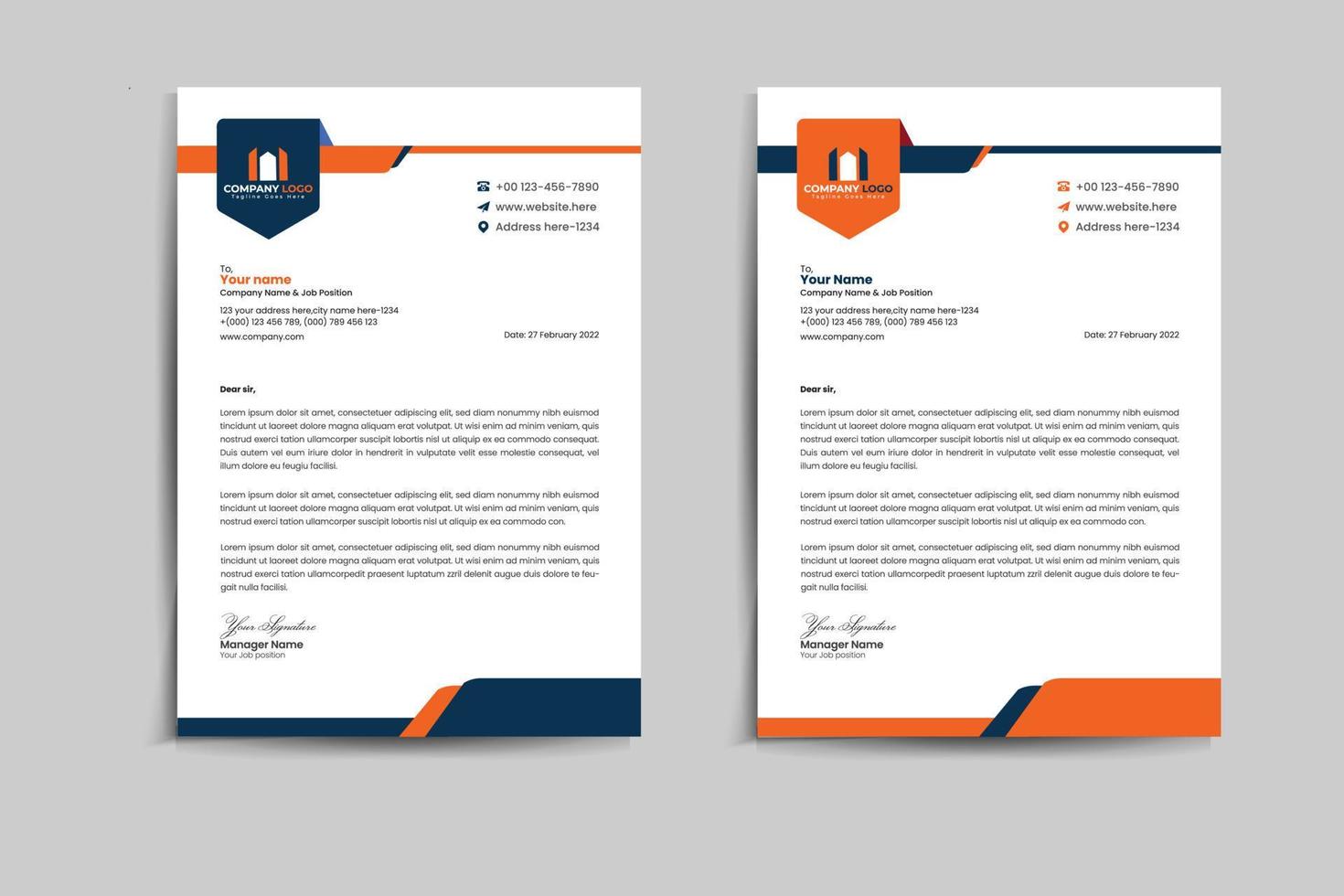 Corporate business letterhead vector template design