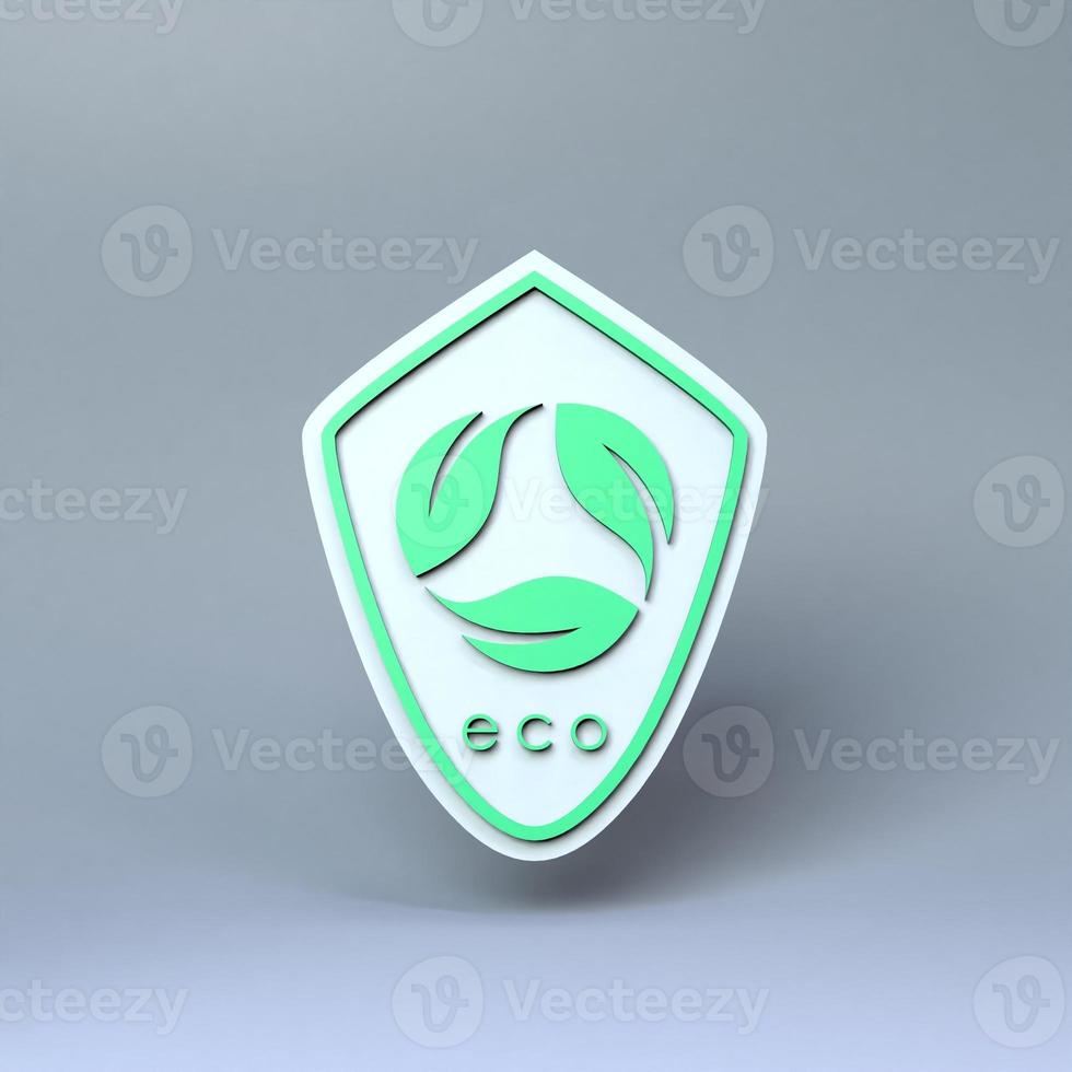 ECO icon. Ecology Conservation Concert. 3d render illustration. photo