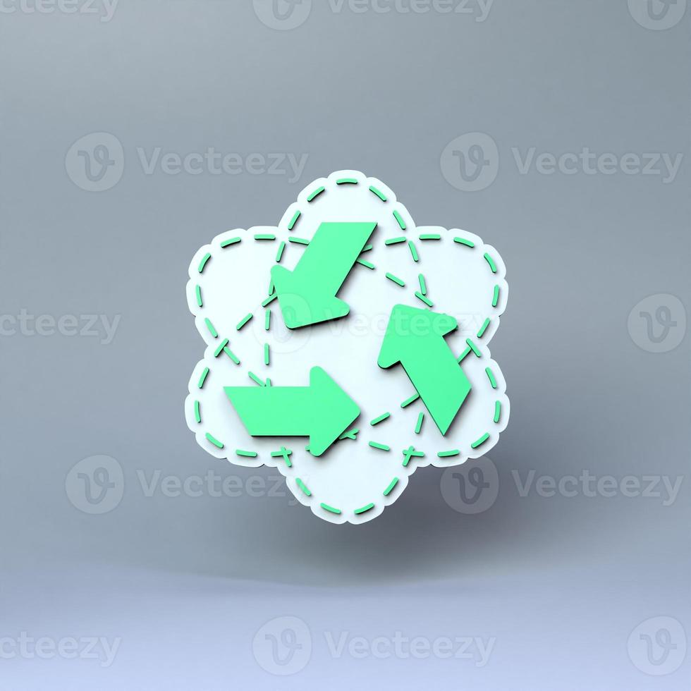 ECO icon. Ecology Conservation Concert. 3d render illustration. photo