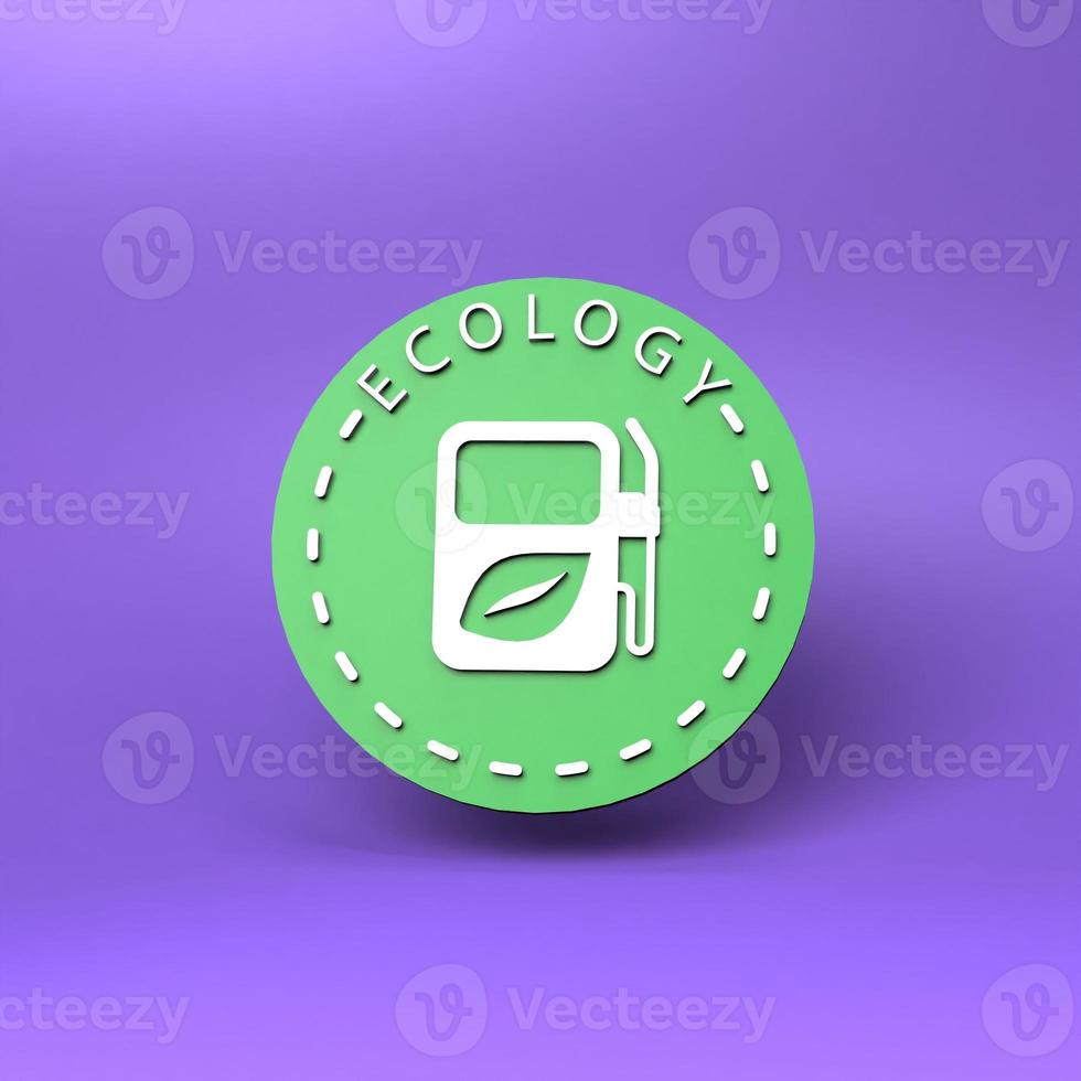 Eco fuel icon. Ecology concept. 3d render illustration. photo