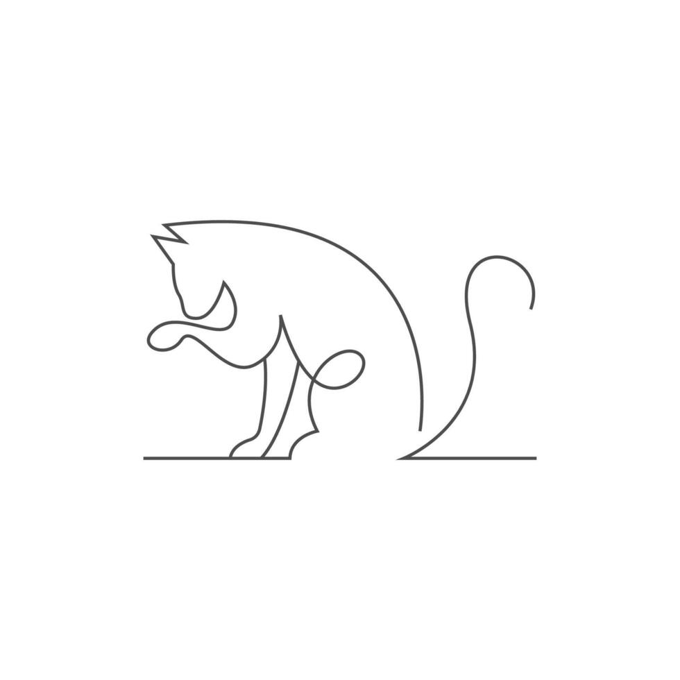Cat line art design illustration template vector